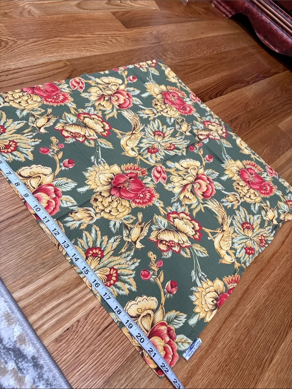 Vintage April Cornell by Danika set of 4 cotton napkins Moda birds Green Floral